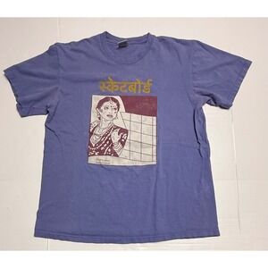Supreme Skateboard Hindi Tee Purple Mens Medium Graphic T-Shirt Made in USA